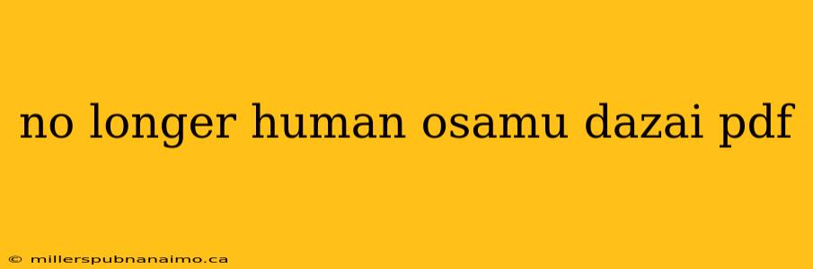 no longer human osamu dazai pdf