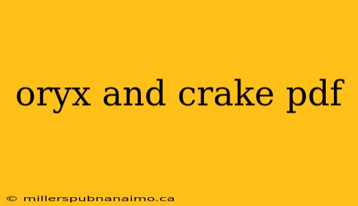 oryx and crake pdf