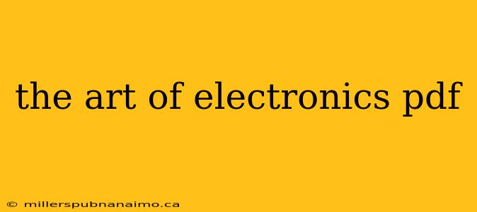 the art of electronics pdf