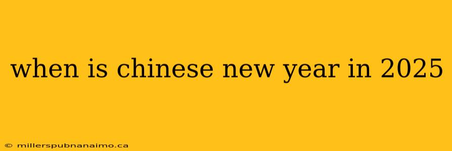 when is chinese new year in 2025